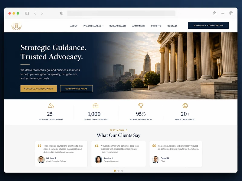 Site corporativo moderno para empresa de serviços